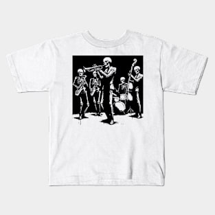 skeletons play jazz Kids T-Shirt